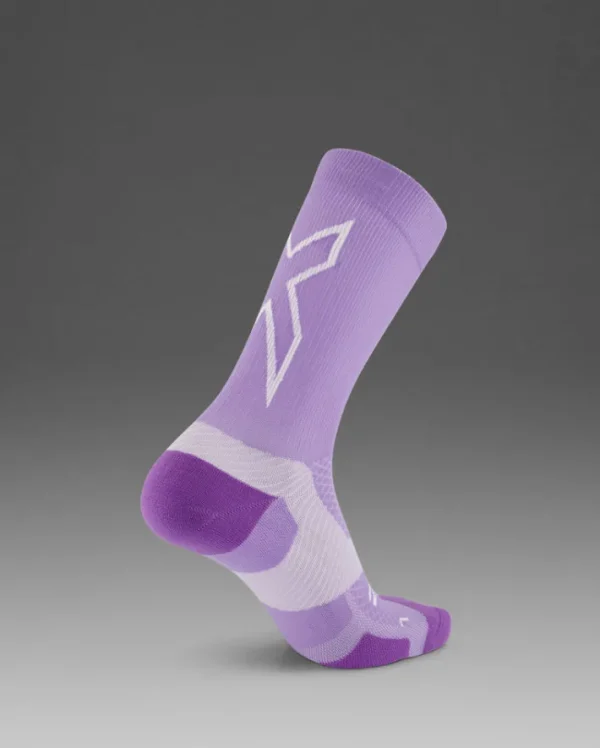 Fashion 2XU Vectr Light Cushion Crew Socks Grape Fizz/White