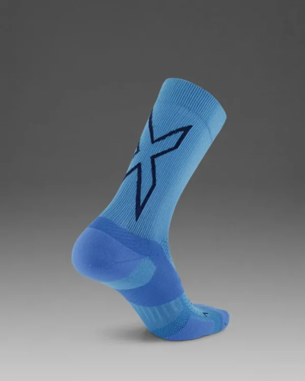 Discount 2XU Vectr Light Cushion Crew Socks Azure Blue/Surf