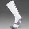 Sale 2XU Vectr Light Cushion Full Length Compression Socks White/Grey